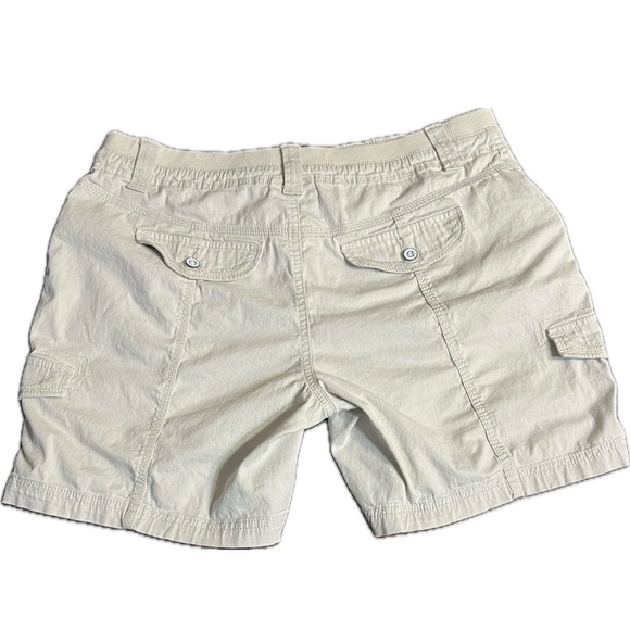 Woman’s cargo shorts elastic waist functional utility pockets front size 12 - Picture 3 of 13